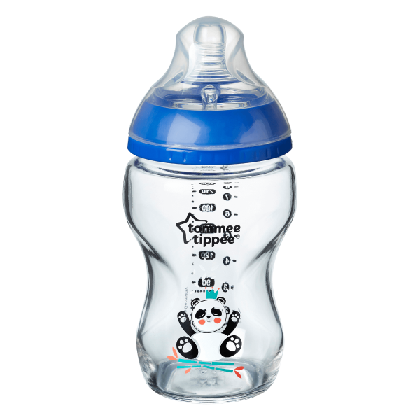 Closer to Nature Glass Baby Bottle 250ml, blue - 1 pack 