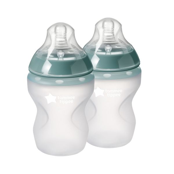 Closer to Nature Silicone Baby Bottle, 260ml - 2 pack