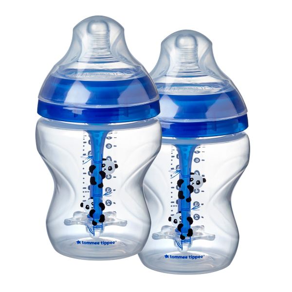 Advanced Anti-Colic Baby Bottles - Blue Pandas - 9oz - 2 Pack
