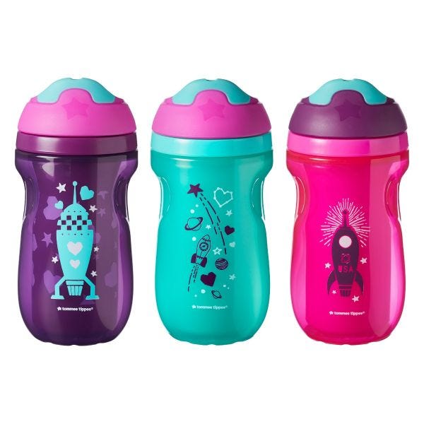 Insulated Sippee Cup, pink (12 months+) - 3 pack