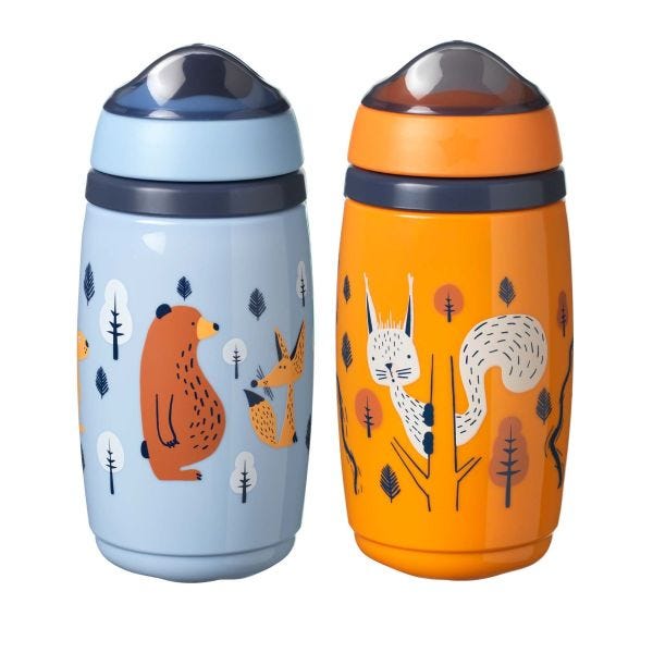 Superstar Insulated Sippy Cup , Blue / Orange - 2 pack