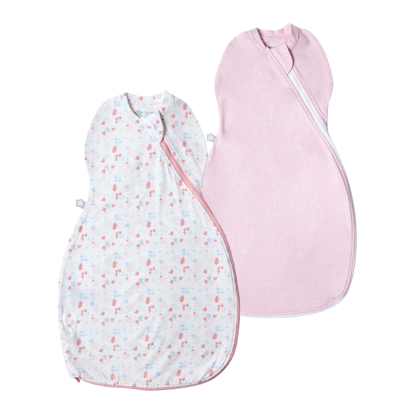 The Original Grobag Pretty Petals Easy Swaddle Twin Pack 0-3m