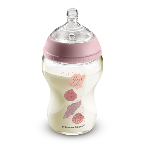 Closer to Nature Glass Baby Bottle, Pink – 250ml – 1 Pack