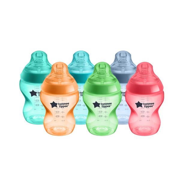 Closer to Nature Baby Bottle, Fiesta, 260ml - 6 pack 