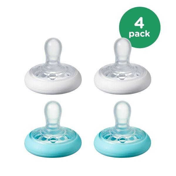 Closer to Nature Breast-like Soother (0-6 months), Blue &amp; White - 2 pack