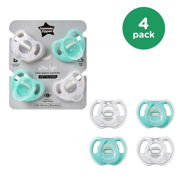 Ultra-light Silicone Soother  (0-6 months) - 4 pack