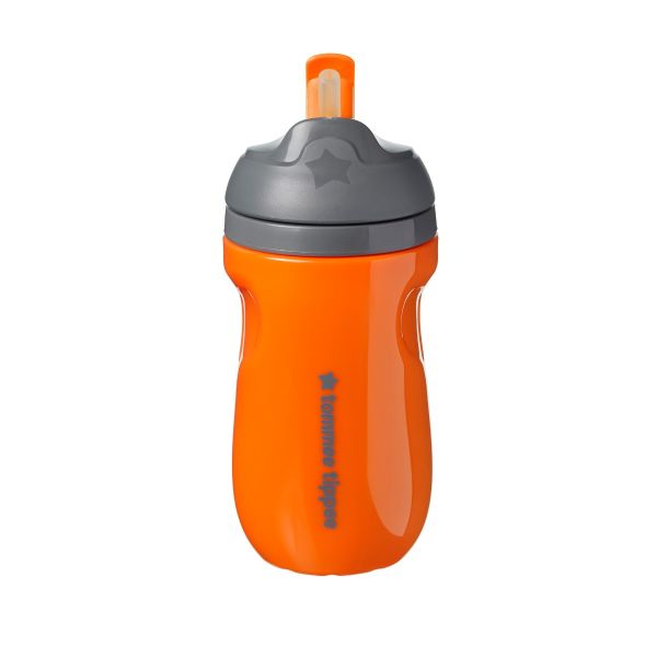 Insulated Straw Toddler Cup, Orange 