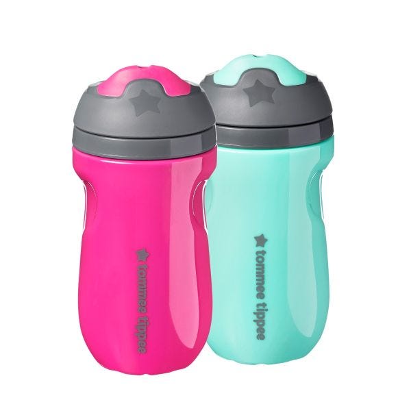 Insulated Sippee Cup, pink, green - 2 pack 