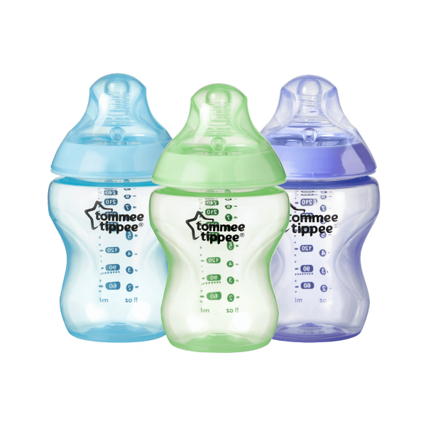 Closer to Nature Colour My World Baby Bottles 260ml, blue - 3 pack