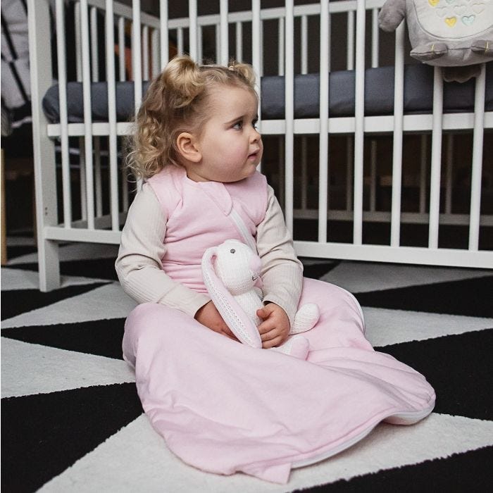 Child wearing The Original Grobag Pink Marl Sleepbag