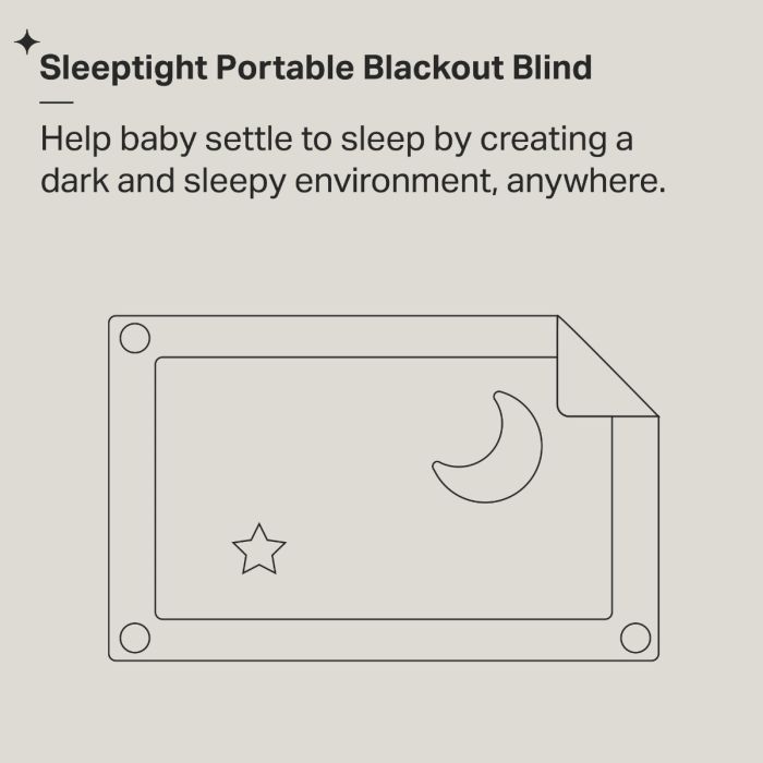 Sleeptight portable blackout blind Infographic