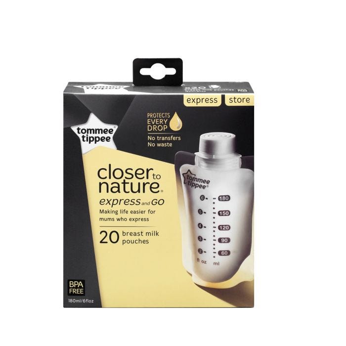 Express and Go Breast Milk Pouches - 20 pack packaging