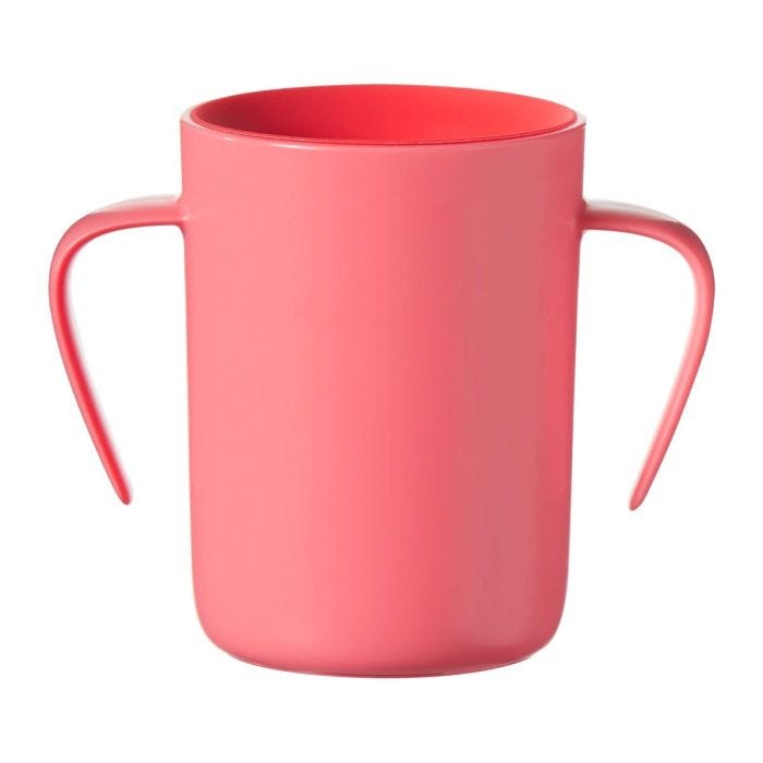 red easi flow cup with handles