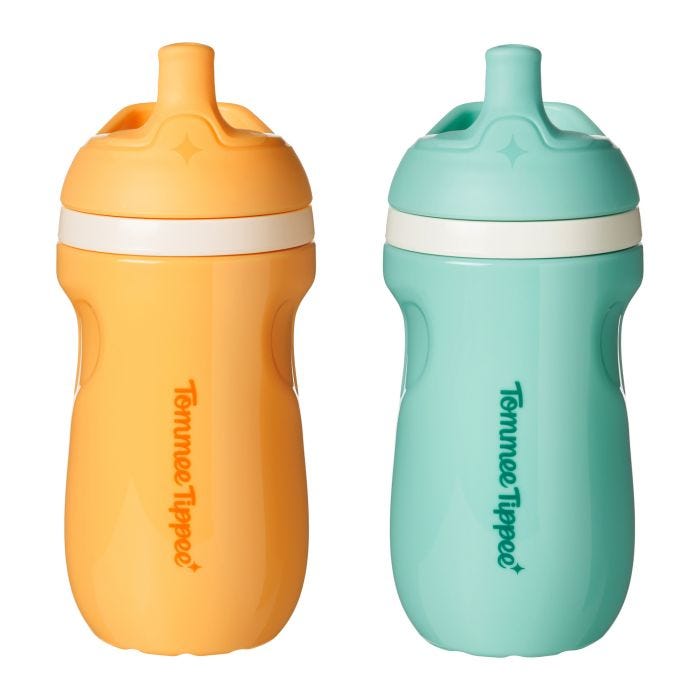 Two insulated sporty spout cups on a white background