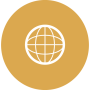 Yellow circle icon with white globe inside