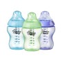 three-closer-to-nature-baby-bottles-in-pastel-blue-green-ad-purple