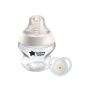 1x 5oz Closer to Nature baby bottle and pacifier on white background.