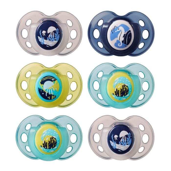 18-36 months night time soother 6 pack 