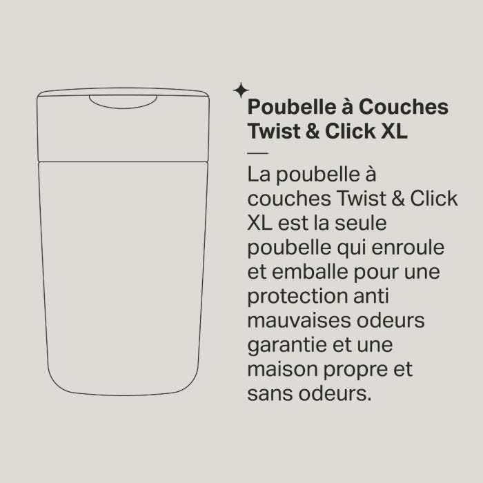 Poubelle a couches twist & click XL infographie