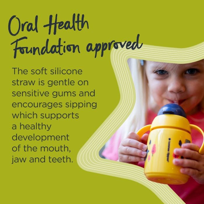 Superstar Weighted Straw Cup Infographic- Oral Health Foundation approved