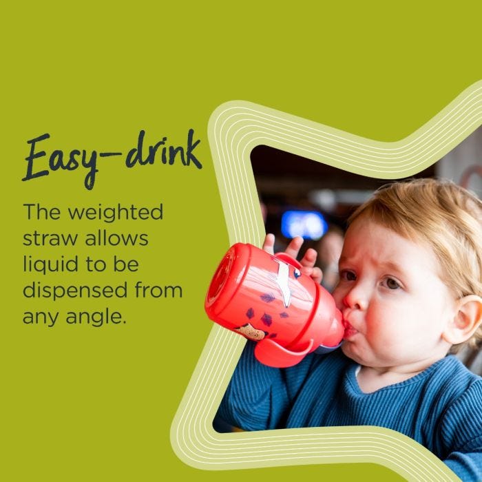 Superstar Weighted Straw Cup Infographic- Easy-drink