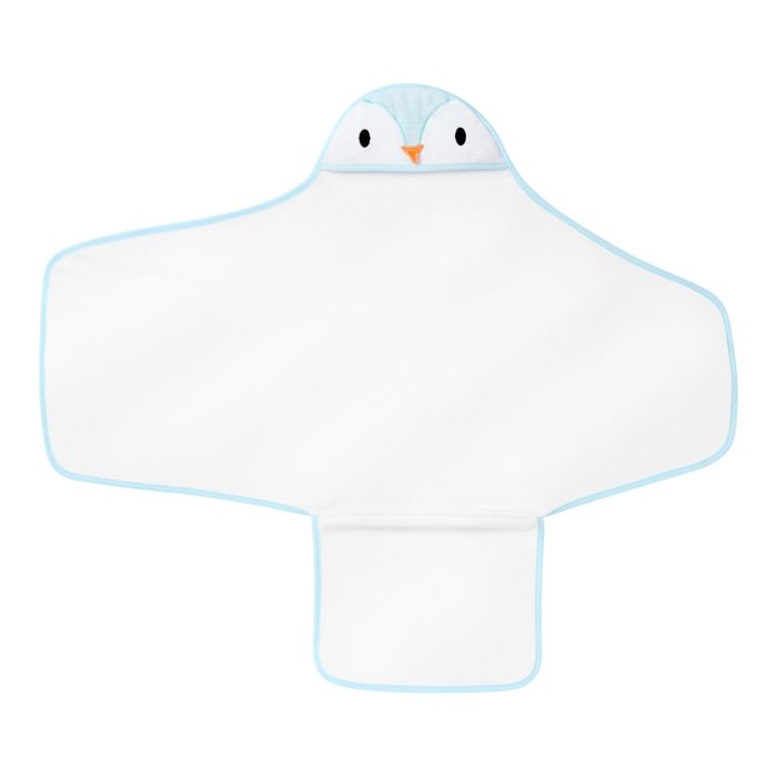 percy the penguin swaddle dry towel - open 