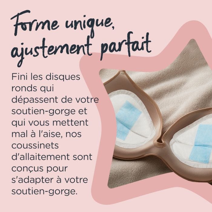 Disposable Breast pads, Daily Absorbent Infographic- Unique shape, perfect fit