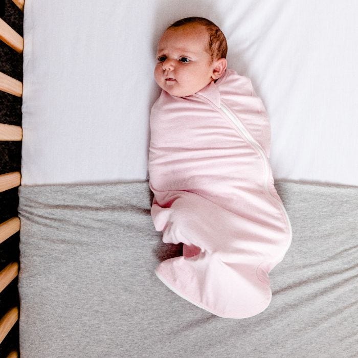 Baby wearing Pink Marl Easy Swaddle