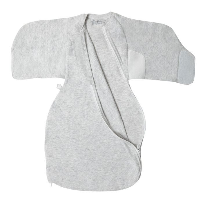 The Original Grobag Grey Marl Swaddle Wrap with zip open