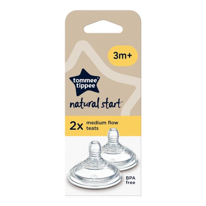 Natural Start medium flow teats packaging against a white background