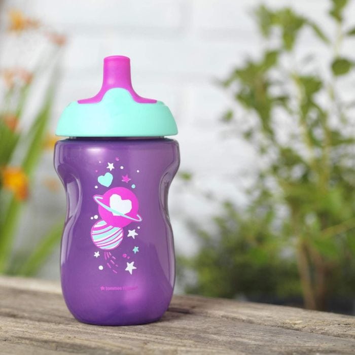 pink-purple-active-Sports-Bottle-12-months-plus-with-space-kid-design-outside-on-bench