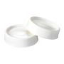 Two white milk storage lids for Tommee Tippee Natural Start® baby bottles. ​