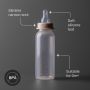 Classic Start narrow neck bottle against a grey background with pointers to key product features