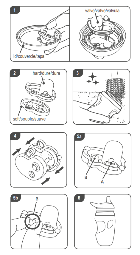 How to clean and reassemble spout cup