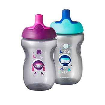 Sports bottle with lids and a fun design