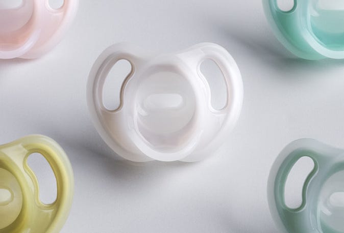 White, Yellow, Blue, Green and Pink Ultra-light soother
